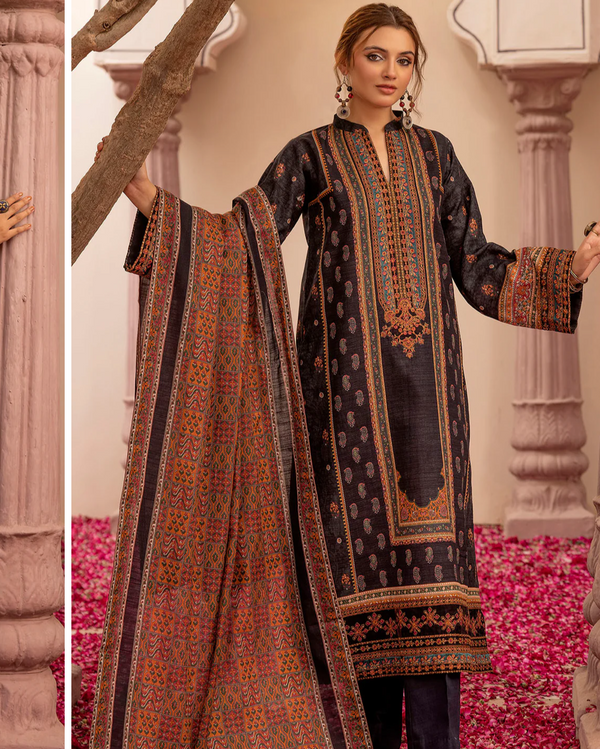 Motifz– 3 Piece Un Stitched Multi Grey Printed