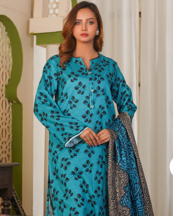 ByEast 3 Piece Stitched Sea Green Black