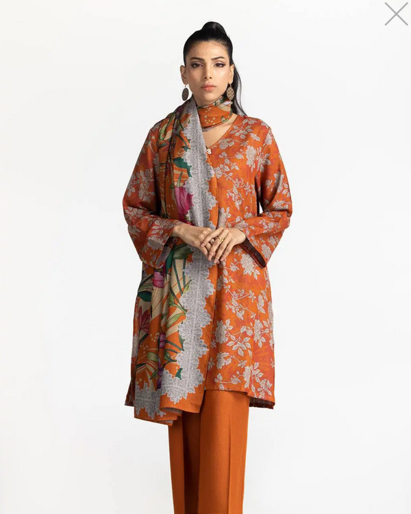 Gul Ahmed - 3 Piece Stitched Rust printed