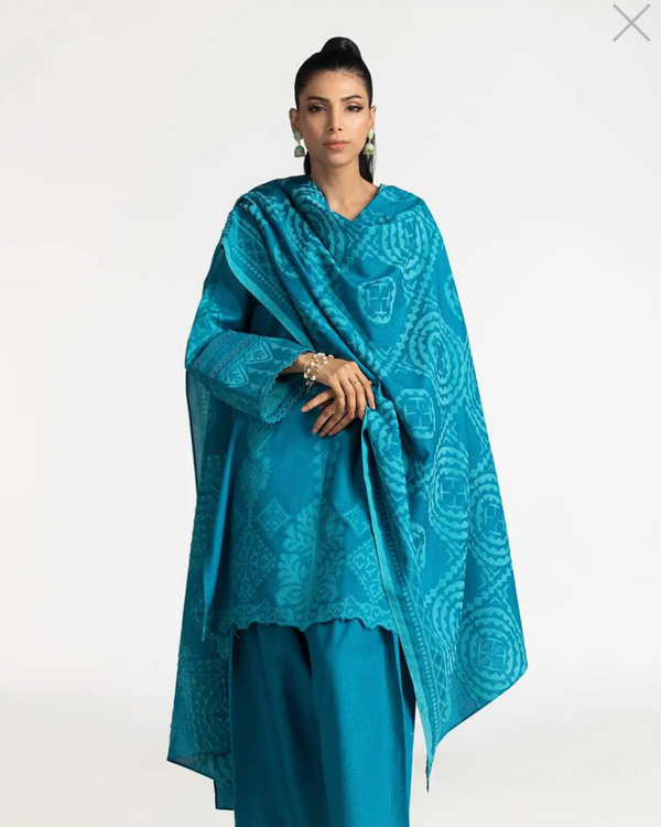 Gul Ahmed - 2 Piece Stitched Blue Sea green