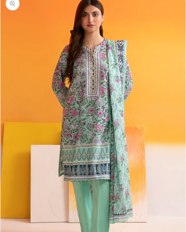 Zullbury - 3 Piece Stitched Sea green purple