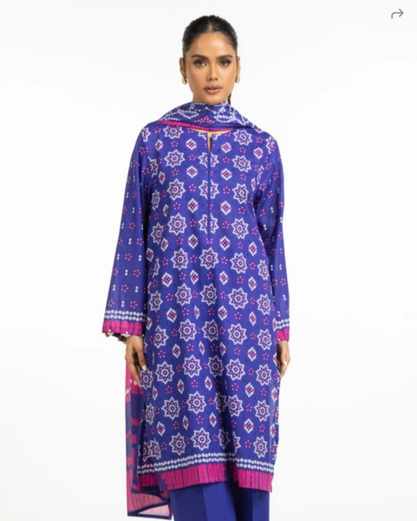 Gul Ahmed - 3 Piece Stitched Dark Purple Chunri